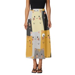 Seamless-pattern-cute-cat-cartoons Classic Midi Chiffon Skirt by Salman4z