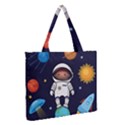 Boy-spaceman-space-rocket-ufo-planets-stars Zipper Medium Tote Bag View2