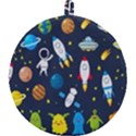 Big-set-cute-astronauts-space-planets-stars-aliens-rockets-ufo-constellations-satellite-moon-rover-v Round Trivet View2
