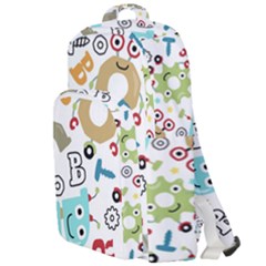 Seamless-pattern-vector-with-funny-robots-cartoon Double Compartment Backpack by Salman4z