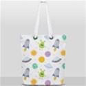 Seamless-pattern-cartoon-space-planets-isolated-white-background Full Print Rope Handle Tote (Small) View2