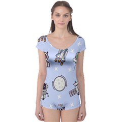 Seamless-pattern-with-space-theme Boyleg Leotard  by Salman4z
