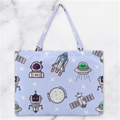 Seamless-pattern-with-space-theme Zipper Medium Tote Bag by Salman4z