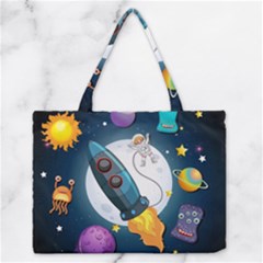 Spaceship-astronaut-space Zipper Medium Tote Bag by Salman4z