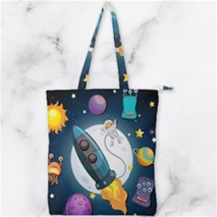 Spaceship-astronaut-space Double Zip Up Tote Bag by Salman4z