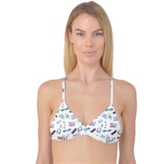 Music-themed-doodle-seamless-background Reversible Tri Bikini Top by Salman4z