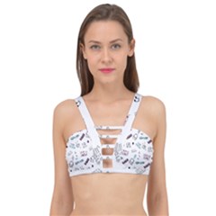 Music-themed-doodle-seamless-background Cage Up Bikini Top by Salman4z