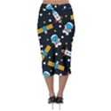 Seamless-adventure-space-vector-pattern-background Midi Pencil Skirt View2
