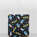 Seamless-adventure-space-vector-pattern-background Full Print Rope Handle Tote (Large) View2