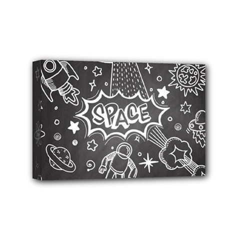 Vector-flat-space-design-background-with-text Mini Canvas 6  X 4  (stretched) by Salman4z