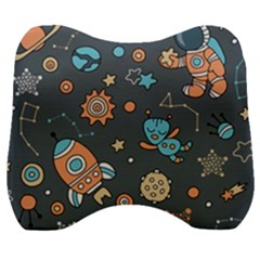 Space-seamless-pattern Velour Head Support Cushion by Salman4z