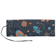 Space-seamless-pattern Roll Up Canvas Pencil Holder (m) by Salman4z