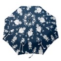 White-robot-blue-seamless-pattern Folding Umbrellas View1