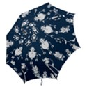 White-robot-blue-seamless-pattern Hook Handle Umbrellas (Large) View2