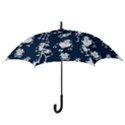 White-robot-blue-seamless-pattern Hook Handle Umbrellas (Large) View3