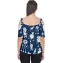 White-robot-blue-seamless-pattern Cutout Shoulder Tee View2
