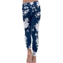 White-robot-blue-seamless-pattern Kids  Lightweight Velour Classic Yoga Leggings View4
