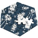 White-robot-blue-seamless-pattern Wooden Puzzle Hexagon View2