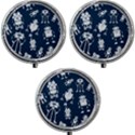 White-robot-blue-seamless-pattern Mini Round Pill Box (Pack of 3) View1