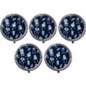 White-robot-blue-seamless-pattern Mini Round Pill Box (Pack of 5) View1