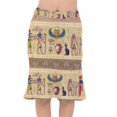 Egypt-horizontal-illustration Short Mermaid Skirt by Salman4z