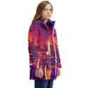 Far-future-human-colonization Kids  Hooded Longline Puffer Jacket View2