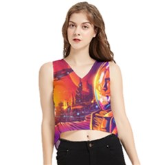 Far-future-human-colonization V-neck Cropped Tank Top by Salman4z