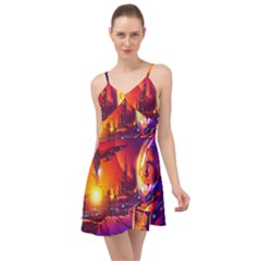 Far-future-human-colonization Summer Time Chiffon Dress by Salman4z