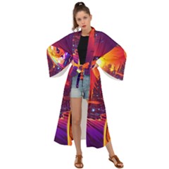 Far-future-human-colonization Maxi Kimono by Salman4z