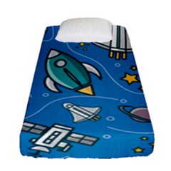 About-space-seamless-pattern Fitted Sheet (single Size) by Salman4z