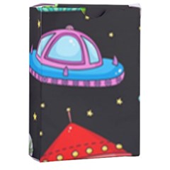 Seamless-pattern-with-space-objects-ufo-rockets-aliens-hand-drawn-elements-space Playing Cards Single Design (rectangle) With Custom Box by Salman4z