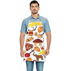 Africa-jungle-ethnic-tribe-travel-seamless-pattern-vector-illustration Kitchen Apron by Salman4z