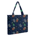 Monster-alien-pattern-seamless-background Zipper Medium Tote Bag View2