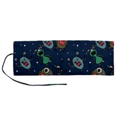 Monster-alien-pattern-seamless-background Roll Up Canvas Pencil Holder (m) by Salman4z