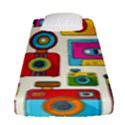 Retro-cameras-audio-cassettes-hand-drawn-pop-art-style-seamless-pattern Fitted Sheet (Single Size) View1