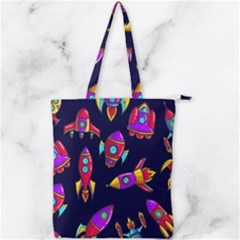 Space-patterns Double Zip Up Tote Bag by Salman4z