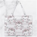 Cat-with-bow-pattern Zipper Medium Tote Bag View1