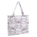 Cat-with-bow-pattern Zipper Medium Tote Bag View2
