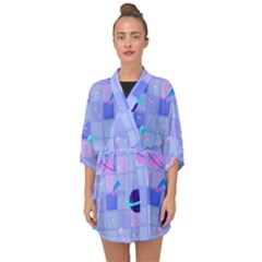 Seamless-pattern-pastel-galaxy-future Half Sleeve Chiffon Kimono by Salman4z