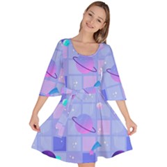 Seamless-pattern-pastel-galaxy-future Velour Kimono Dress by Salman4z