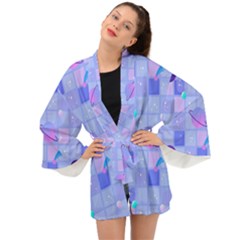 Seamless-pattern-pastel-galaxy-future Long Sleeve Kimono by Salman4z