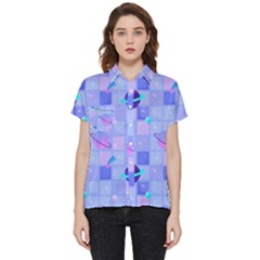 Seamless-pattern-pastel-galaxy-future Short Sleeve Pocket Shirt by Salman4z