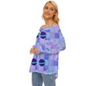 Seamless-pattern-pastel-galaxy-future Off Shoulder Chiffon Pocket Shirt View2