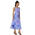 Seamless-pattern-pastel-galaxy-future Sleeveless Cross Front Cocktail Midi Chiffon Dress View3