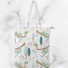 Pattern-sloth-woodland Double Zip Up Tote Bag by Salman4z