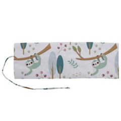 Pattern-sloth-woodland Roll Up Canvas Pencil Holder (m) by Salman4z