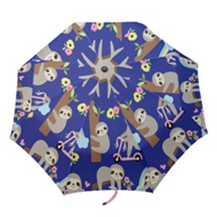 Hand-drawn-cute-sloth-pattern-background Folding Umbrellas by Salman4z
