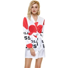 I Love Chocolate Mousse Long Sleeve Satin Robe by ilovewhateva