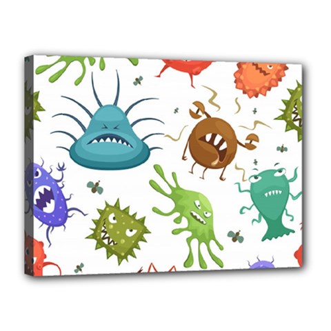 Dangerous-streptococcus-lactobacillus-staphylococcus-others-microbes-cartoon-style-vector-seamless Canvas 16  X 12  (stretched) by Salman4z