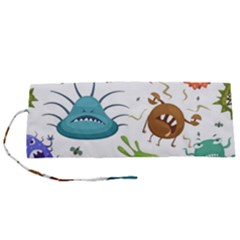 Dangerous-streptococcus-lactobacillus-staphylococcus-others-microbes-cartoon-style-vector-seamless Roll Up Canvas Pencil Holder (s) by Salman4z